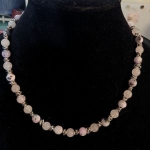 Vintage Southwestern Pink Opal Agate Necklace